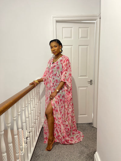 Chiffon slitted dress